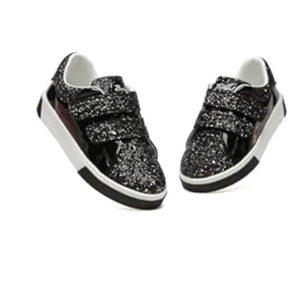 Bernal girls sequin black sneakers new size 5